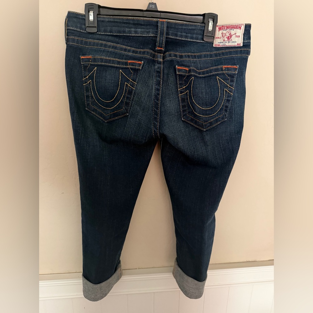 True Religion Dark Blue Cropped Jeans
